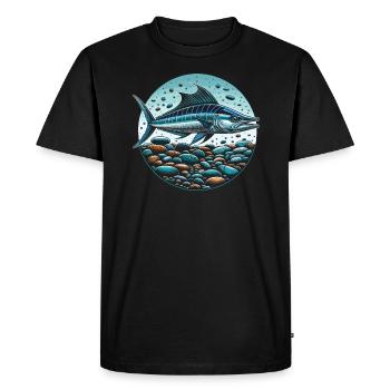 Wahoo Fish Catcher Fisher Pêcheur Pêche - T-shirt Premium bio Homme - noir - Devant - Nico (187cm)