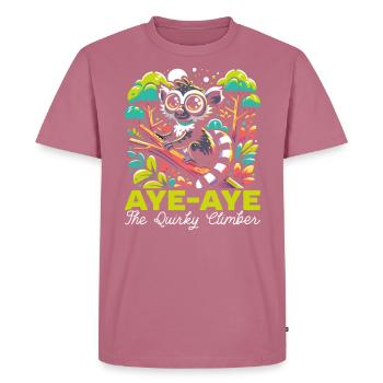 Aye Aye Face Aye-aye Nocturnal Lemur Animal - Men's Premium Organic T-Shirt - mauve - Front - Nico (187cm)