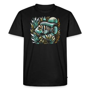 Cichlid Fish Lover Aquarium d’aquariophilie d’eau douce - T-shirt Premium bio Homme - noir - Devant - Nico (187cm)
