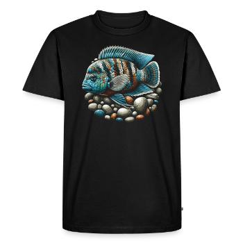 Cichlid Fish Lover Aquarium d’aquariophilie d’eau douce - T-shirt Premium bio Homme - noir - Devant - Nico (187cm)