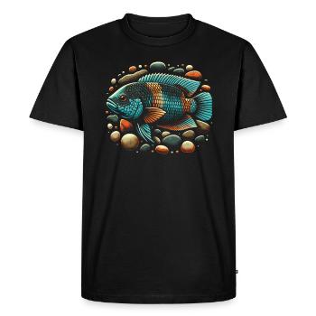 Cichlid Fish Lover Aquarium d’aquariophilie d’eau douce - T-shirt Premium bio Homme - noir - Devant - Nico (187cm)