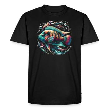Cichlid Fish Lover Aquarium d’aquariophilie d’eau douce - T-shirt Premium bio Homme - noir - Devant - Nico (187cm)