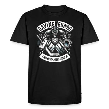 Hockey sur glace Gardien de but Gardien de but Gardien de but - T-shirt Premium bio Homme - noir - Devant - Nico (187cm)