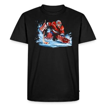 Hockey sur glace Gardien de but Gardien de but Gardien de but - T-shirt Premium bio Homme - noir - Devant - Nico (187cm)