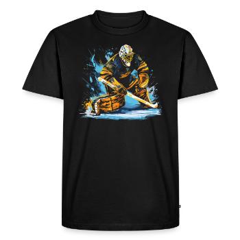 Hockey sur glace Gardien de but Gardien de but Gardien de but - T-shirt Premium bio Homme - noir - Devant - Nico (187cm)