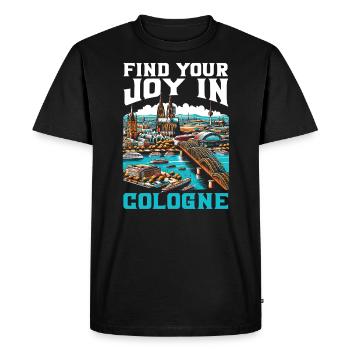 Cologne Allemagne Voyage Vacances J’aime Cologne - T-shirt Premium bio Homme - noir - Devant - Nico (187cm)