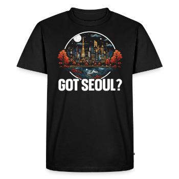 Séoul Corée du Sud Voyage à la campagne Vacances Coréen - T-shirt Premium bio Homme - noir - Devant - Nico (187cm)