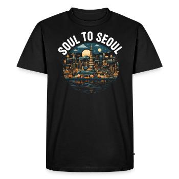 Séoul Corée du Sud Voyage à la campagne Vacances Coréen - T-shirt Premium bio Homme - noir - Devant - Nico (187cm)