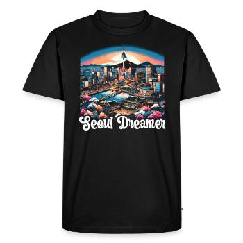 Séoul Corée du Sud Voyage à la campagne Vacances Coréen - T-shirt Premium bio Homme - noir - Devant - Nico (187cm)