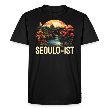 Séoul Corée du Sud Voyage à la campagne Vacances Coréen - T-shirt Premium bio Homme - noir - Devant - Nico (187cm)