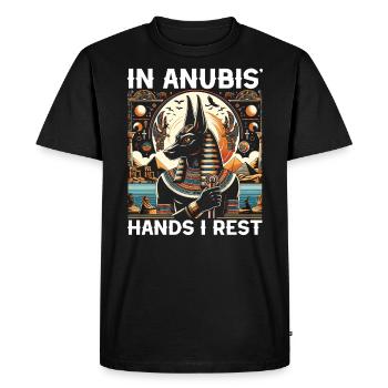 Anubis Mythologie égyptienne Pyramide Égypte ancienne - T-shirt Premium bio Homme - noir - Devant - Nico (187cm)