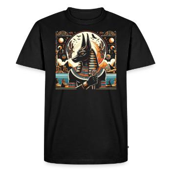 Anubis Mythologie égyptienne Pyramide Égypte ancienne - T-shirt Premium bio Homme - noir - Devant - Nico (187cm)