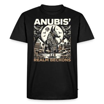 Anubis Mythologie égyptienne Pyramide Égypte ancienne - T-shirt Premium bio Homme - noir - Devant - Nico (187cm)