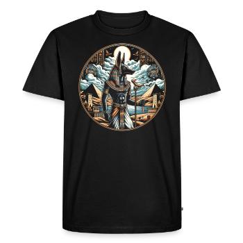 Anubis Mythologie égyptienne Pyramide Égypte ancienne - T-shirt Premium bio Homme - noir - Devant - Nico (187cm)