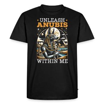 Anubis Mythologie égyptienne Pyramide Égypte ancienne - T-shirt Premium bio Homme - noir - Devant - Nico (187cm)