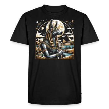Anubis Mythologie égyptienne Pyramide Égypte ancienne - T-shirt Premium bio Homme - noir - Devant - Nico (187cm)