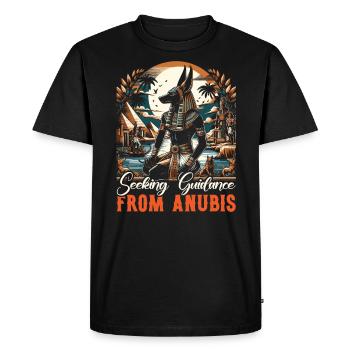 Anubis Mythologie égyptienne Pyramide Égypte ancienne - T-shirt Premium bio Homme - noir - Devant - Nico (187cm)