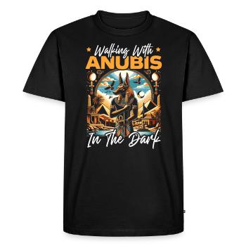 Anubis Mythologie égyptienne Pyramide Égypte ancienne - T-shirt Premium bio Homme - noir - Devant - Nico (187cm)