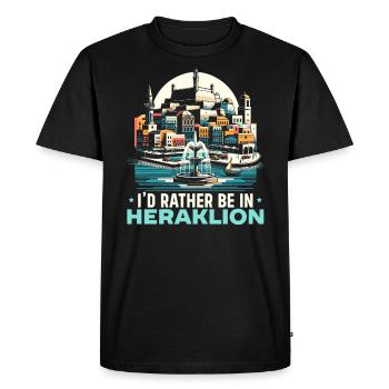 Héraklion Grèce Voyage Vacances Patrimoine Grec - T-shirt Premium bio Homme - noir - Devant - Nico (187cm)