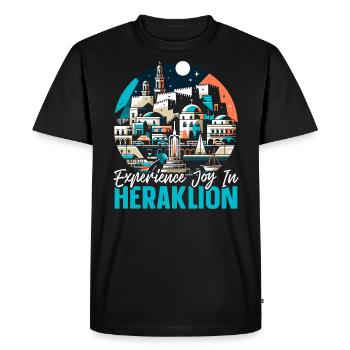 Héraklion Grèce Voyage Vacances Patrimoine Grec - T-shirt Premium bio Homme - noir - Devant - Nico (187cm)