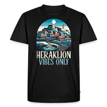 Héraklion Grèce Voyage Vacances Patrimoine Grec - T-shirt Premium bio Homme - noir - Devant - Nico (187cm)
