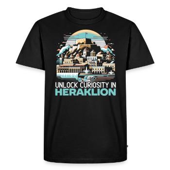 Héraklion Grèce Voyage Vacances Patrimoine Grec - T-shirt Premium bio Homme - noir - Devant - Nico (187cm)