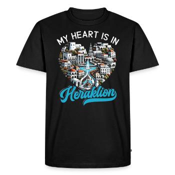 Héraklion Grèce Voyage Vacances Patrimoine Grec - T-shirt Premium bio Homme - noir - Devant - Nico (187cm)