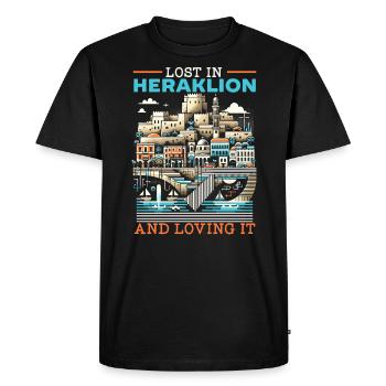 Héraklion Grèce Voyage Vacances Patrimoine Grec - T-shirt Premium bio Homme - noir - Devant - Nico (187cm)