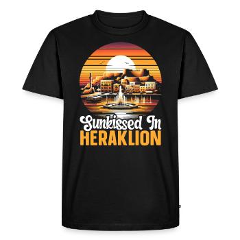 Héraklion Grèce Voyage Vacances Patrimoine Grec - T-shirt Premium bio Homme - noir - Devant - Nico (187cm)