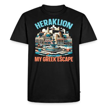 Héraklion Grèce Voyage Vacances Patrimoine Grec - T-shirt Premium bio Homme - noir - Devant - Nico (187cm)