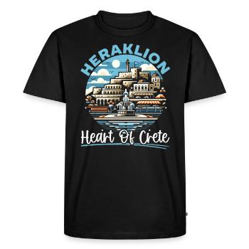 Héraklion Grèce Voyage Vacances Patrimoine Grec - T-shirt Premium bio Homme - noir - Devant - Nico (187cm)