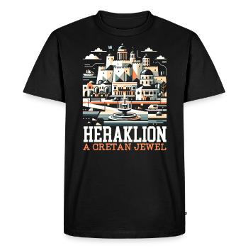 Héraklion Grèce Voyage Vacances Patrimoine Grec - T-shirt Premium bio Homme - noir - Devant - Nico (187cm)