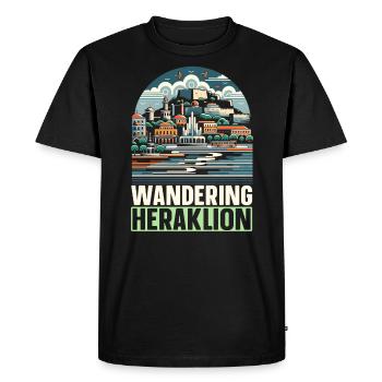 Héraklion Grèce Voyage Vacances Patrimoine Grec - T-shirt Premium bio Homme - noir - Devant - Nico (187cm)