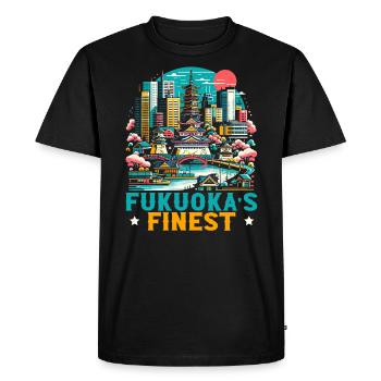 Fukuoka Japon Voyage à la campagne Vacances Japonais - T-shirt Premium bio Homme - noir - Devant - Nico (187cm)