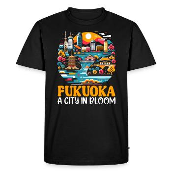 Fukuoka Japon Voyage à la campagne Vacances Japonais - T-shirt Premium bio Homme - noir - Devant - Nico (187cm)