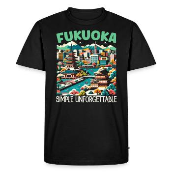 Fukuoka Japon Pays Voyage Vacances Japonais - T-shirt Premium bio Homme - noir - Devant - Nico (187cm)