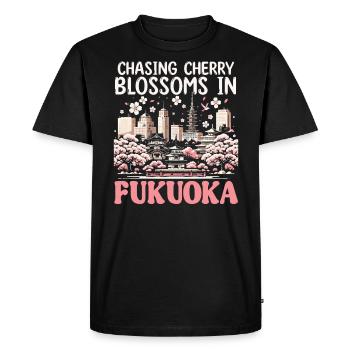 Fukuoka Japon Voyage à la campagne Vacances Japonais - T-shirt Premium bio Homme - noir - Devant - Nico (187cm)