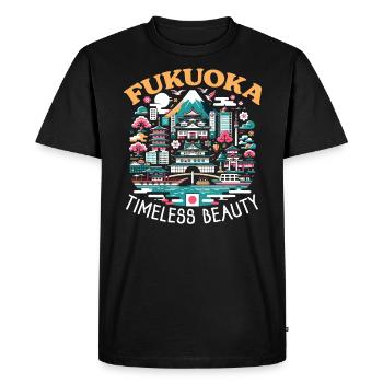 Fukuoka Japon Pays Voyage Vacances Japonais - T-shirt Premium bio Homme - noir - Devant - Nico (187cm)