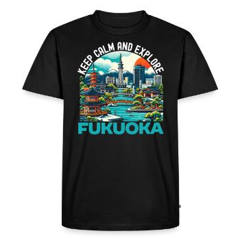 Fukuoka Japon Voyage à la campagne Vacances Japonais - T-shirt Premium bio Homme - noir - Devant - Nico (187cm)