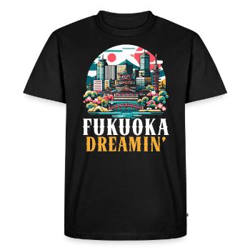 Fukuoka Japon Voyage à la campagne Vacances Japonais - T-shirt Premium bio Homme - noir - Devant - Nico (187cm)
