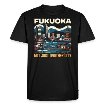 Fukuoka Japon Voyage à la campagne Vacances Japonais - T-shirt Premium bio Homme - noir - Devant - Nico (187cm)