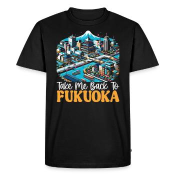 Fukuoka Japon Voyage à la campagne Vacances Japonais - T-shirt Premium bio Homme - noir - Devant - Nico (187cm)