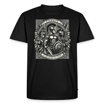 Guerre de Troie Guerrier Grèce antique Mythologie grecque - T-shirt Premium bio Homme - noir - Devant - Nico (187cm)