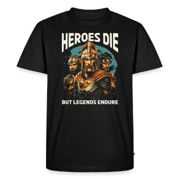 Guerre de Troie Guerrier Grèce antique Mythologie grecque - T-shirt Premium bio Homme - noir - Devant - Nico (187cm)