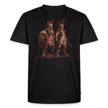 Guerre de Troie Guerrier Grèce antique Mythologie grecque - T-shirt Premium bio Homme - noir - Devant - Nico (187cm)