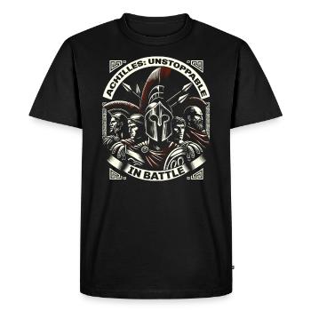 Guerre de Troie Guerrier Grèce antique Mythologie grecque - T-shirt Premium bio Homme - noir - Devant - Nico (187cm)