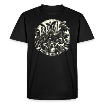Guerre de Troie Guerrier Grèce antique Mythologie grecque - T-shirt Premium bio Homme - noir - Devant - Nico (187cm)