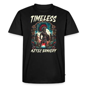 Aztec Warrior Native Mexican Aztec Civilization - Men's Premium Organic T-Shirt - black - Front - Nico (187cm)