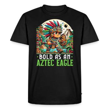 Guerrier aztèque Civilisation aztèque mexicaine indigène - T-shirt Premium bio Homme - noir - Devant - Nico (187cm)