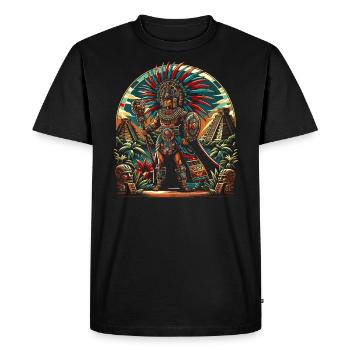 Guerrier aztèque Civilisation aztèque mexicaine indigène - T-shirt Premium bio Homme - noir - Devant - Nico (187cm)